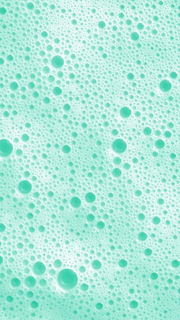 Blue Green Aesthetic Bubbles Foam Wallpaper