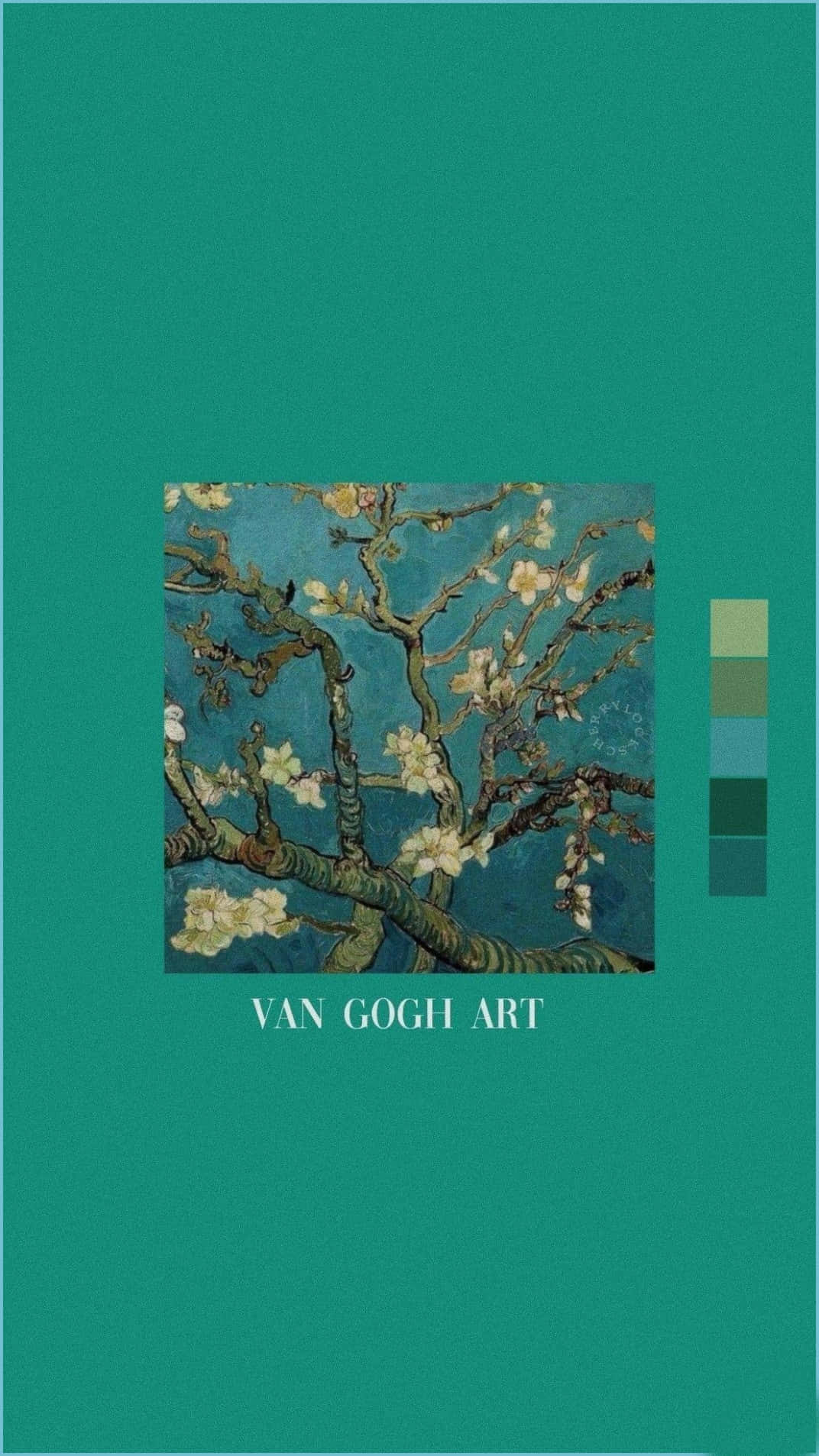 Estéticaazul Verde Arte De Van Gogh Fondo de pantalla