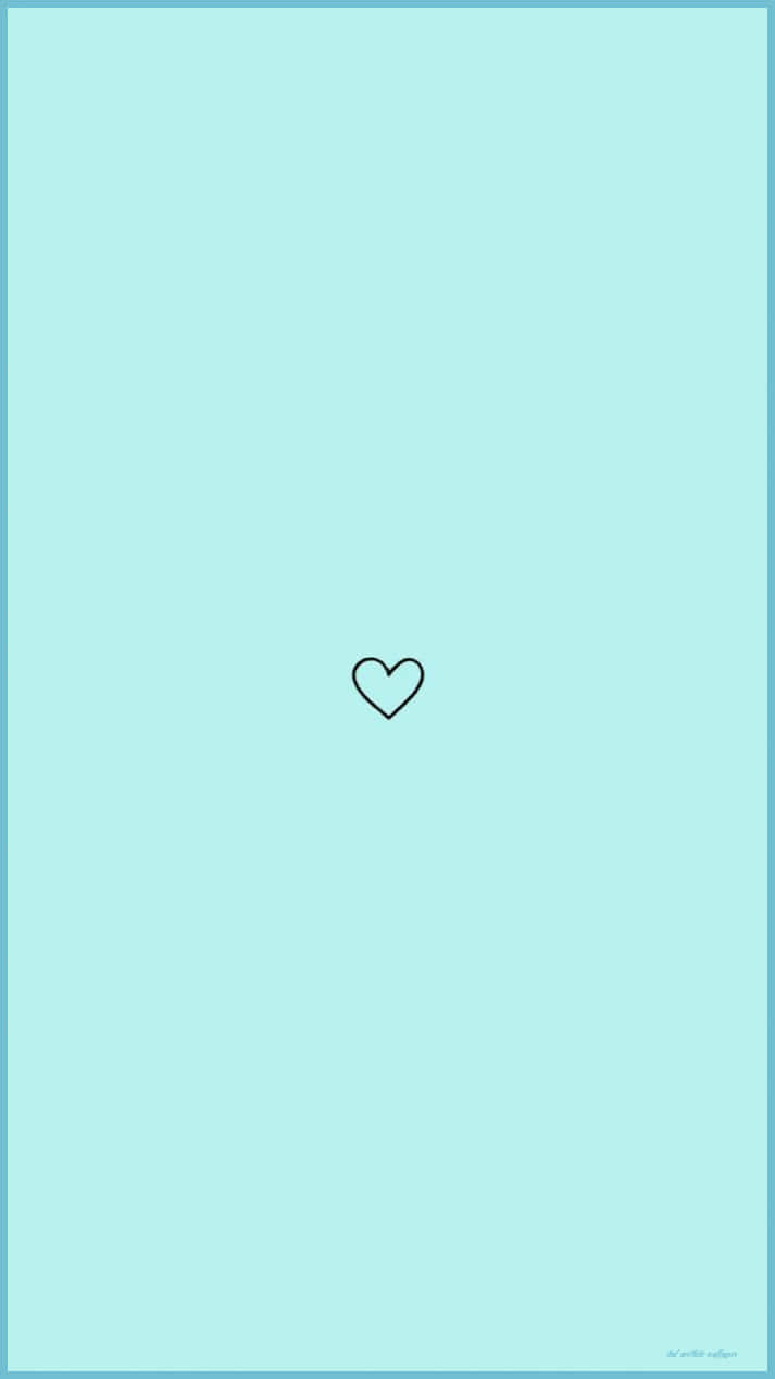 Blå grøn æstetisk lille doodle hjerte Wallpaper