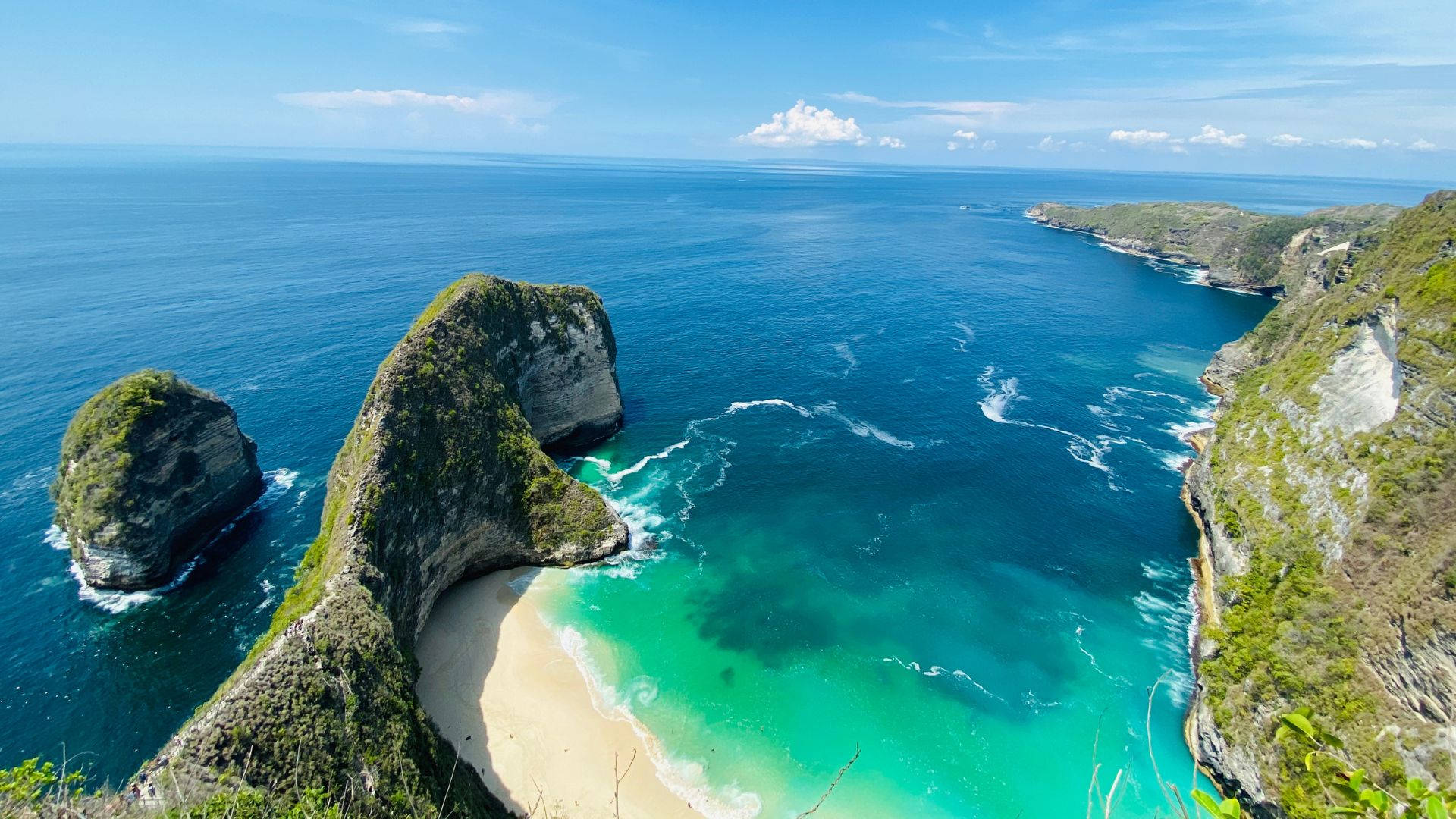 Blue Green Beach Bali Island Background