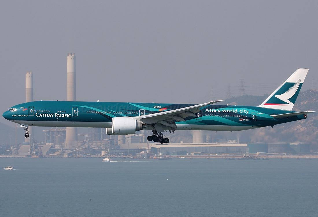 Blue Green Cathay Pacific Plane Wallpaper