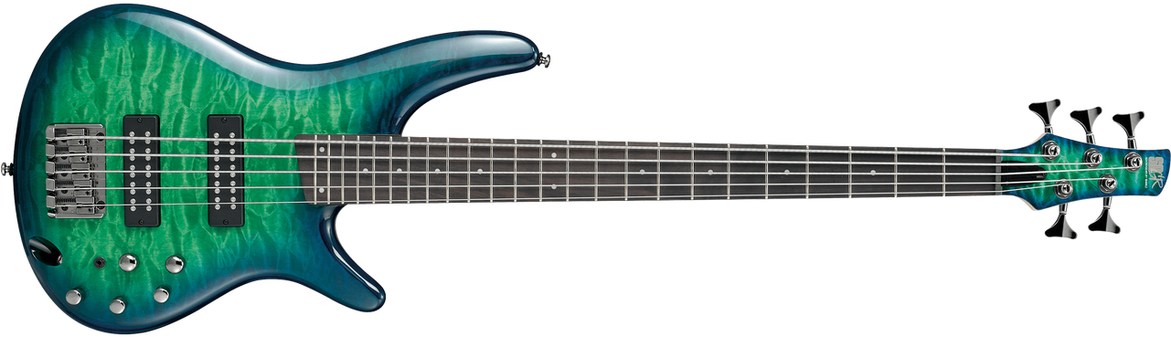 Blue Green Electric Bass Guitar PNG