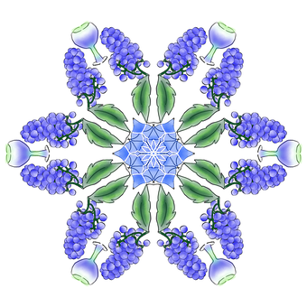 Blue Green Floral Mandala PNG