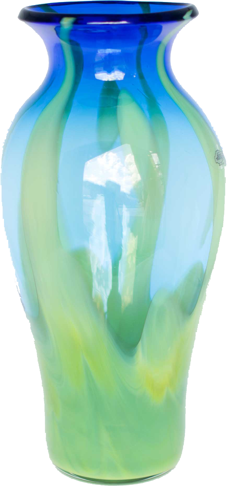 Blue Green Gradient Glass Vase PNG