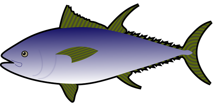 Blue Green Illustrated Fish PNG