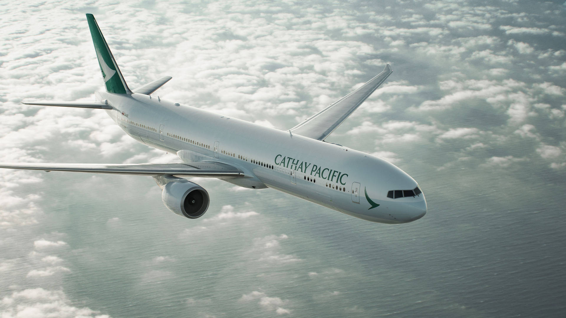 Blue Green Plane Cathay Pacific Wallpaper
