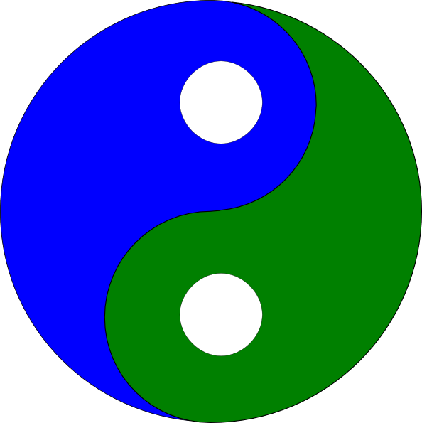 Blue Green Yin Yang Symbol PNG