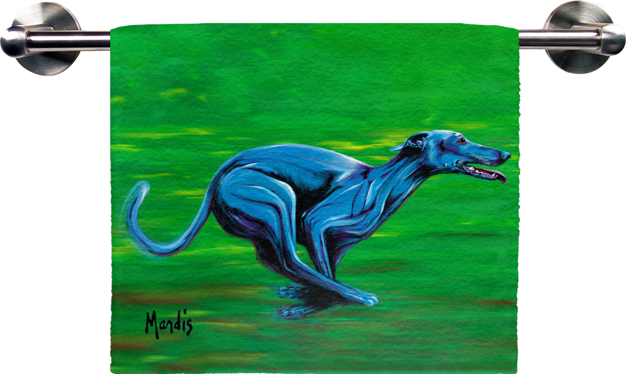 Blue Greyhoundin Motion Artwork PNG