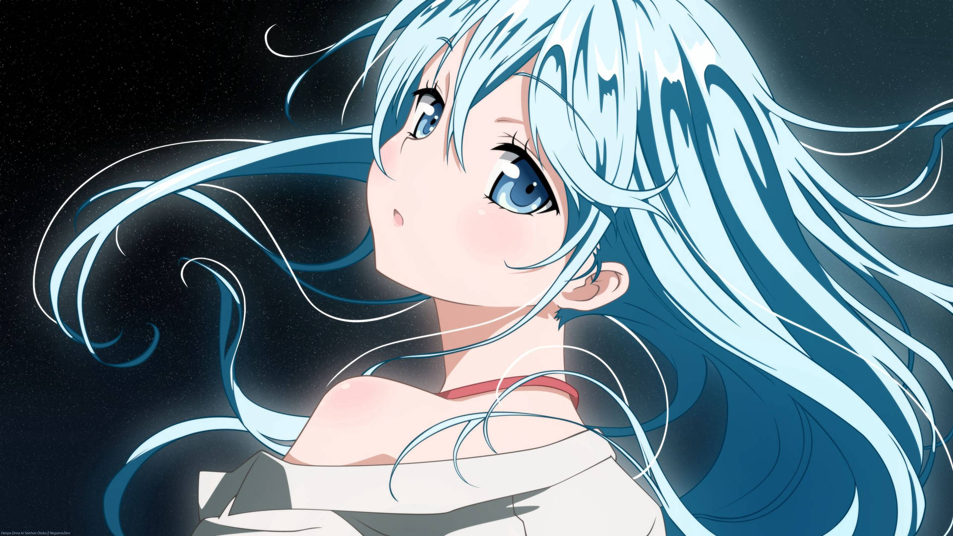 Blue-haired Animated Girl Hd Wallpaper