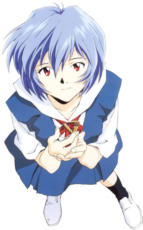 Blue Haired Anime Character PNG