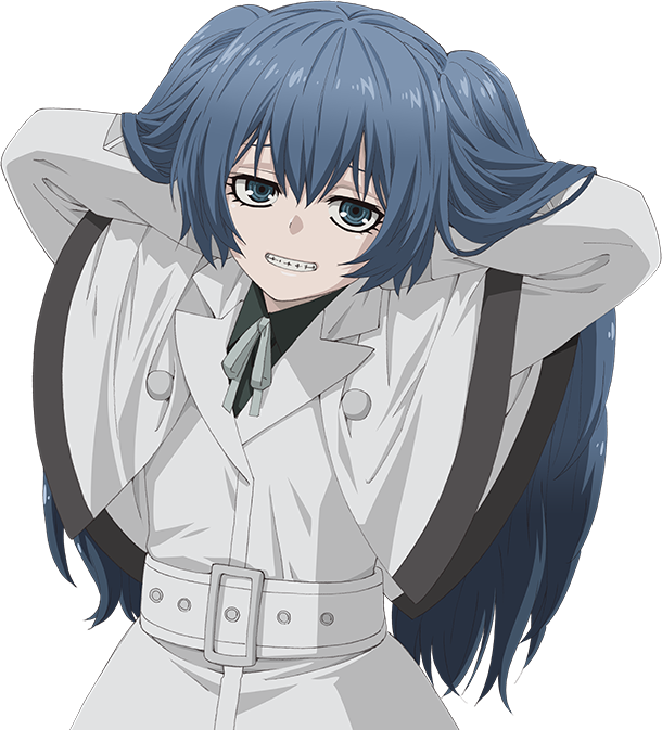 Download Blue Haired Anime Character Smiling 3387