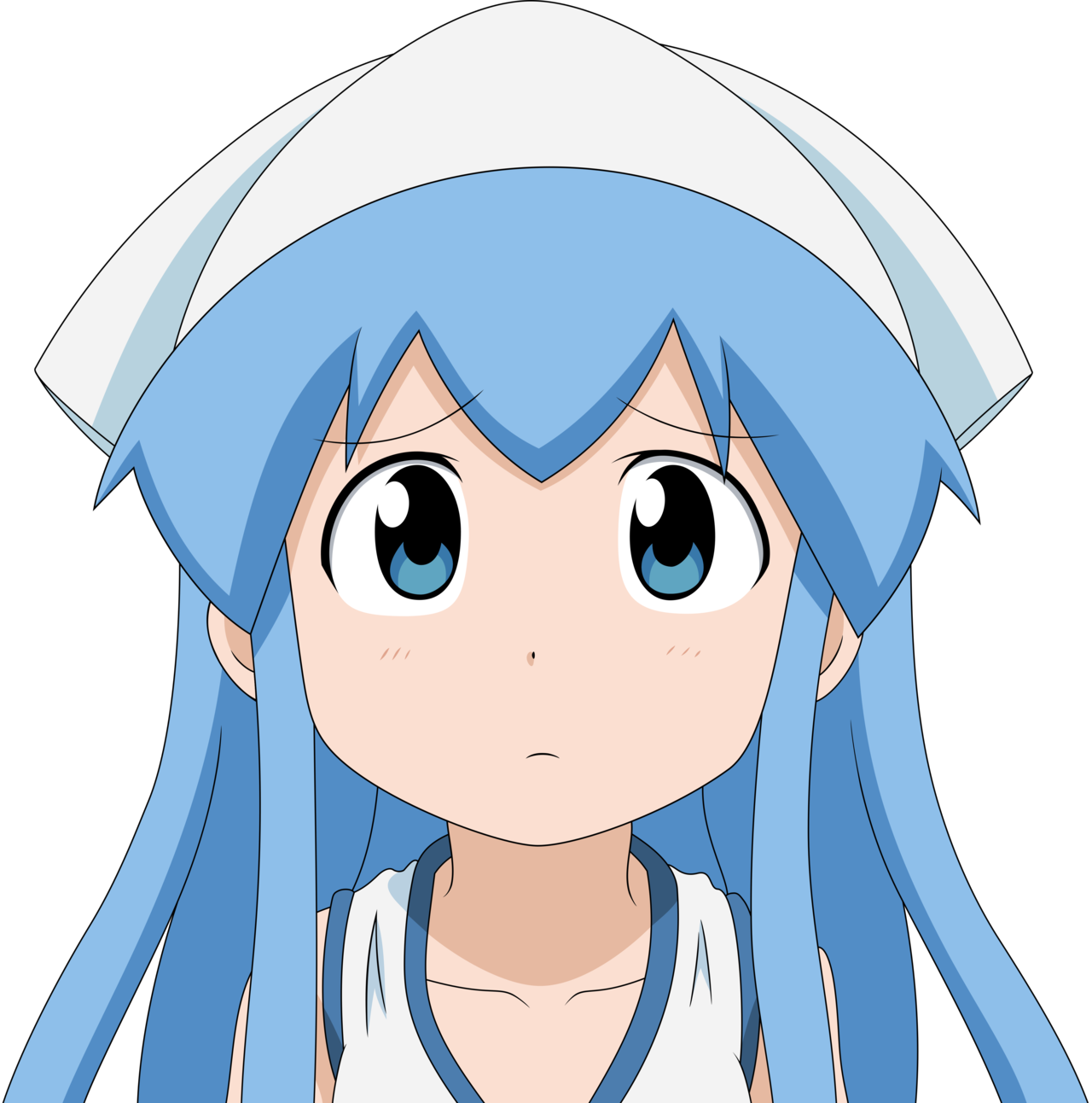 Blue Haired Anime Girl Expression PNG