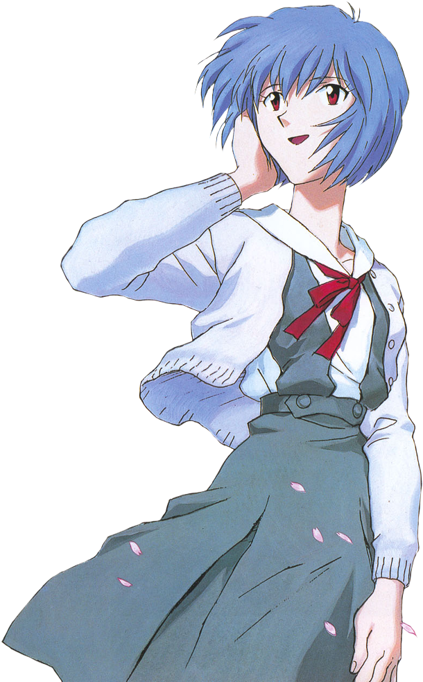 Blue Haired Anime Girl School Uniform PNG