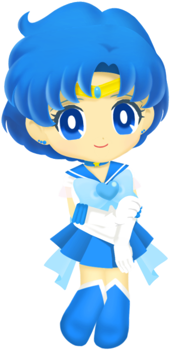 Blue Haired Anime Sailor Character PNG