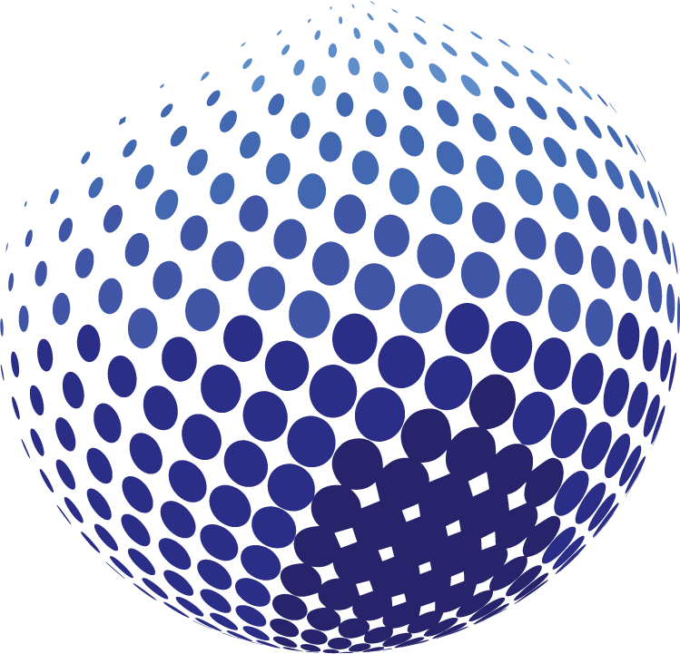 Blue Halftone Sphere Pattern PNG