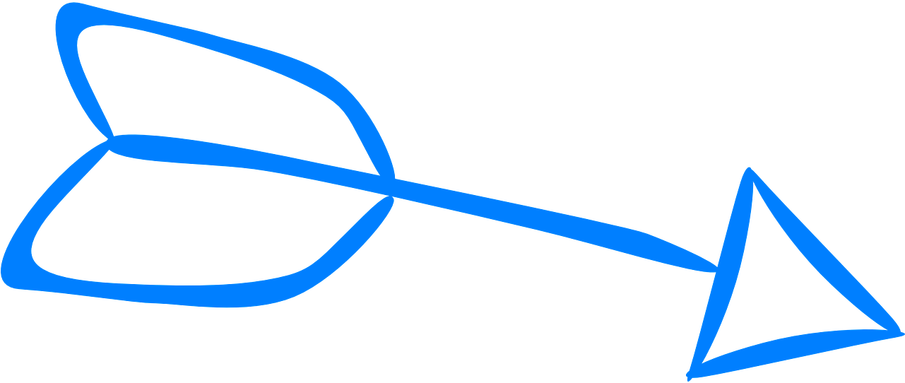 Blue Hand Drawn Arrow PNG