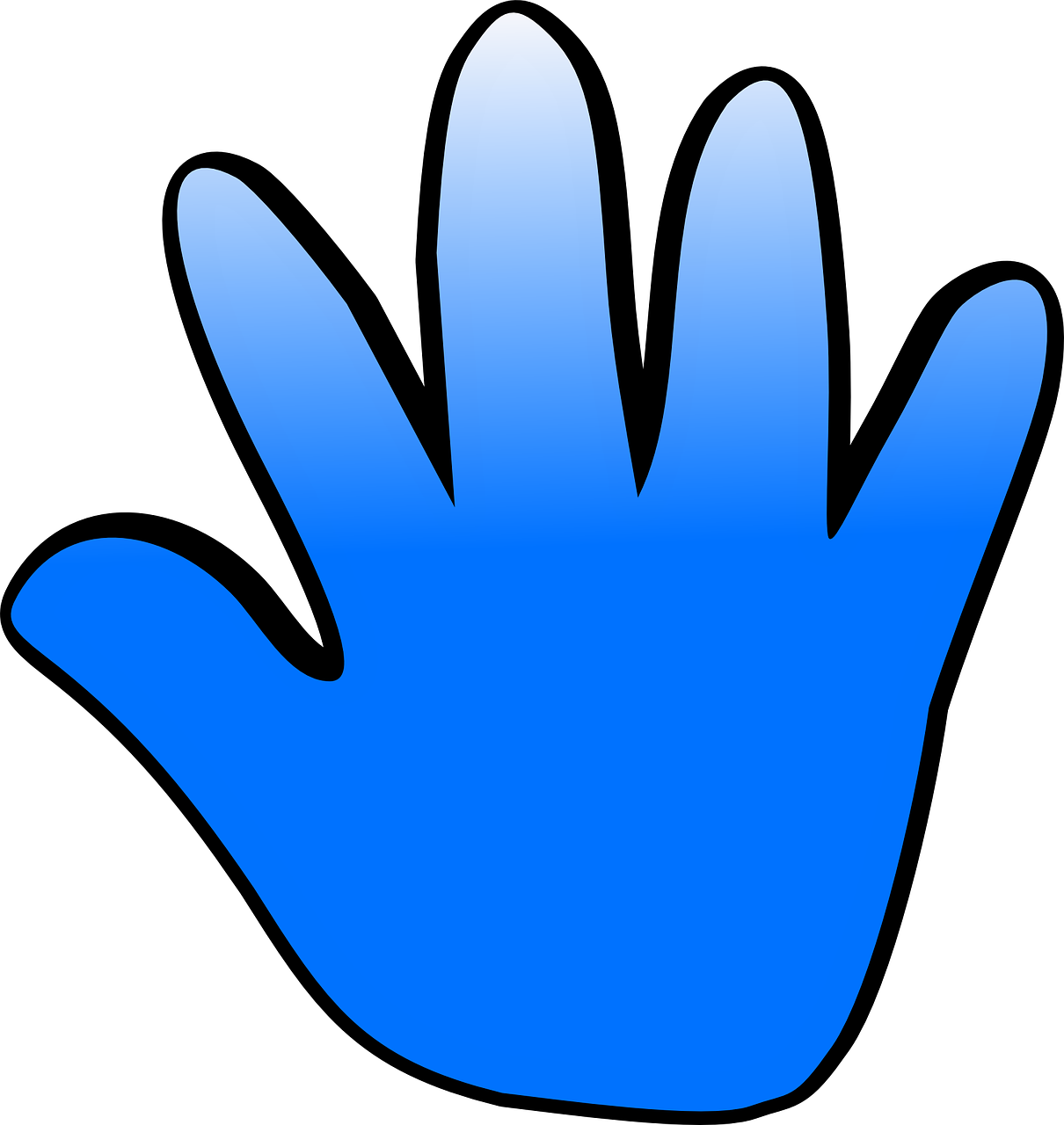 Blue Hand Stop Sign Graphic PNG