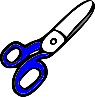 Blue Handled Scissors Graphic PNG