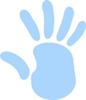 Blue Handprint Graphic PNG