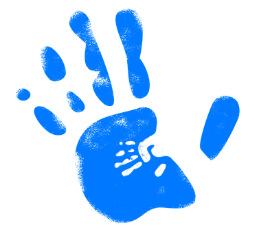 Blue Handprint Graphic PNG