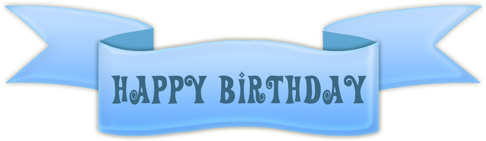 Blue Happy Birthday Banner PNG