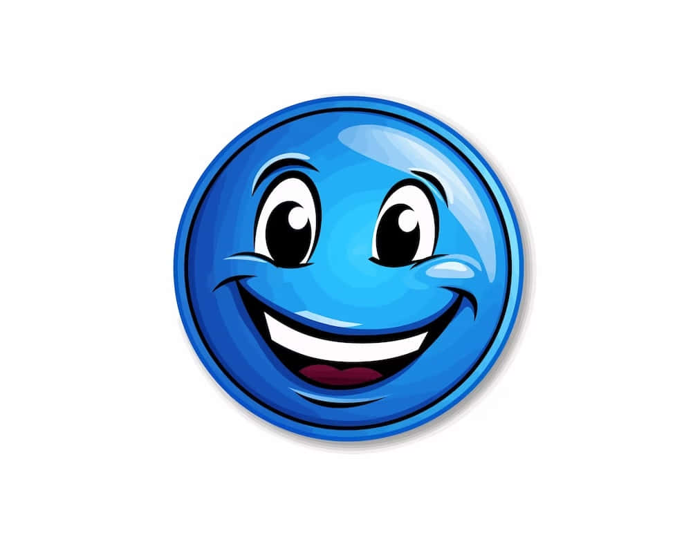 Blue Happy Face Emoji Wallpaper