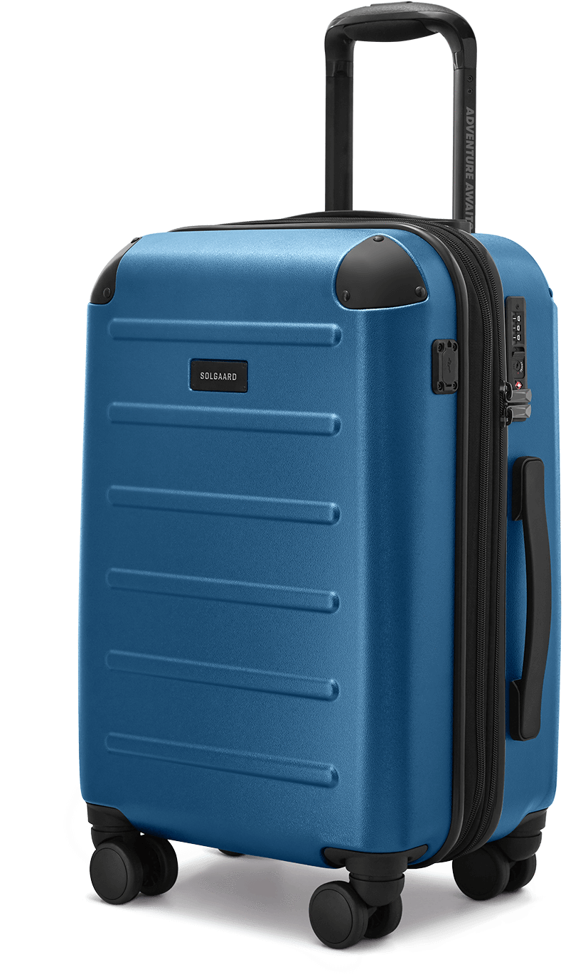 Blue Hardshell Carry On Luggage PNG