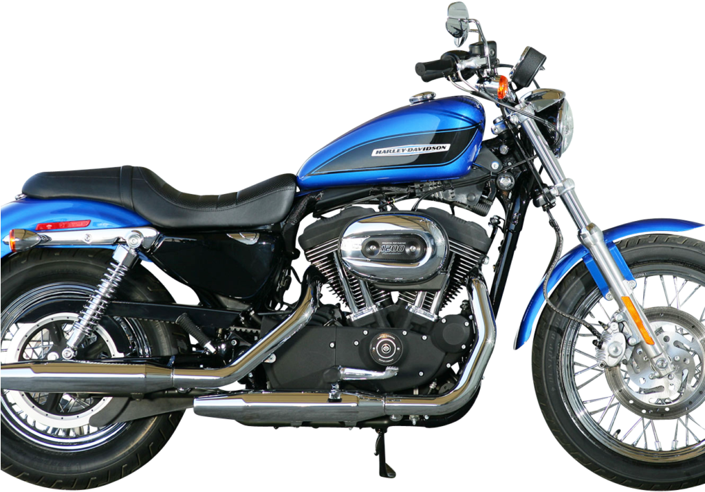 Blue Harley Davidson Motorcycle Profile PNG