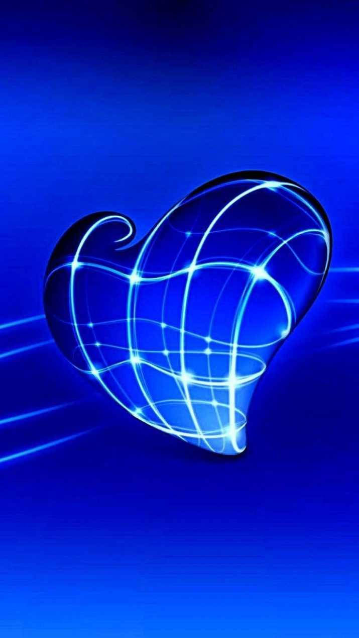 Blue Heart 3d Art Wallpaper