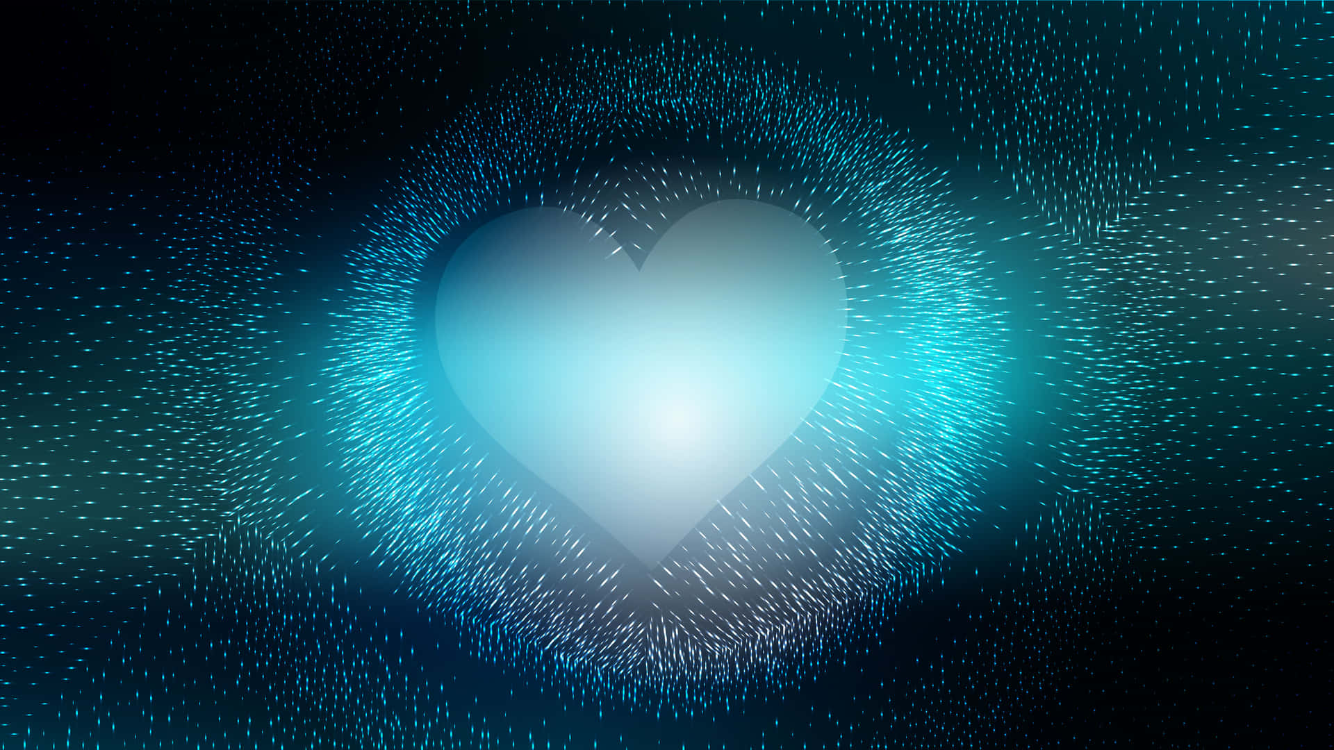 Vibrant Blue Heart on Abstract Background