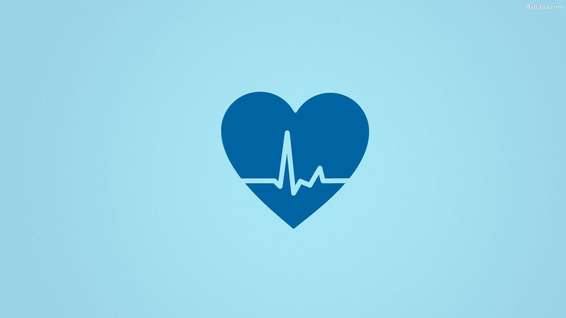 Blå hjerte og livline for sundhedspleje baggrund Wallpaper