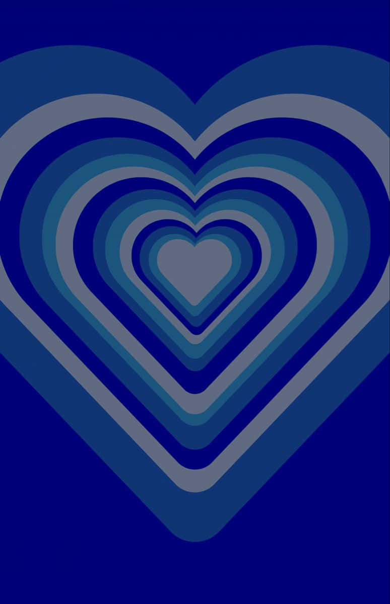 Blue Heart Concentric Lines P F P Wallpaper