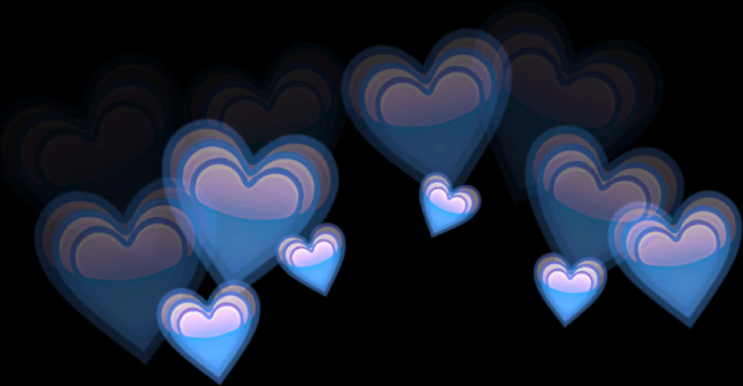 Blue Heart Emoji Fade Effect PNG