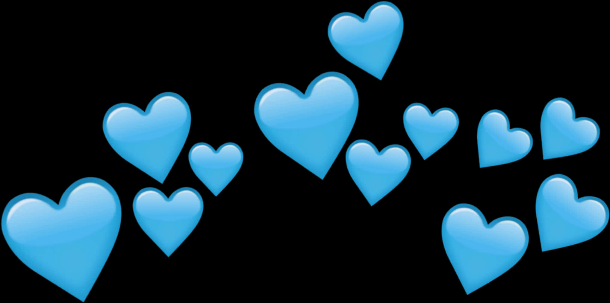 Blue Heart Emojis Pattern PNG