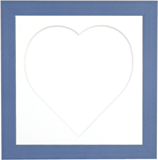 Blue Heart Frame PNG