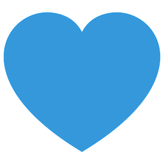 Blue Heart Iconon Black Background PNG