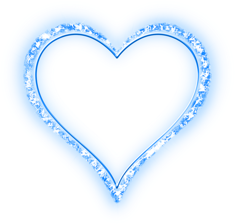 Blue Heart Love Frame PNG