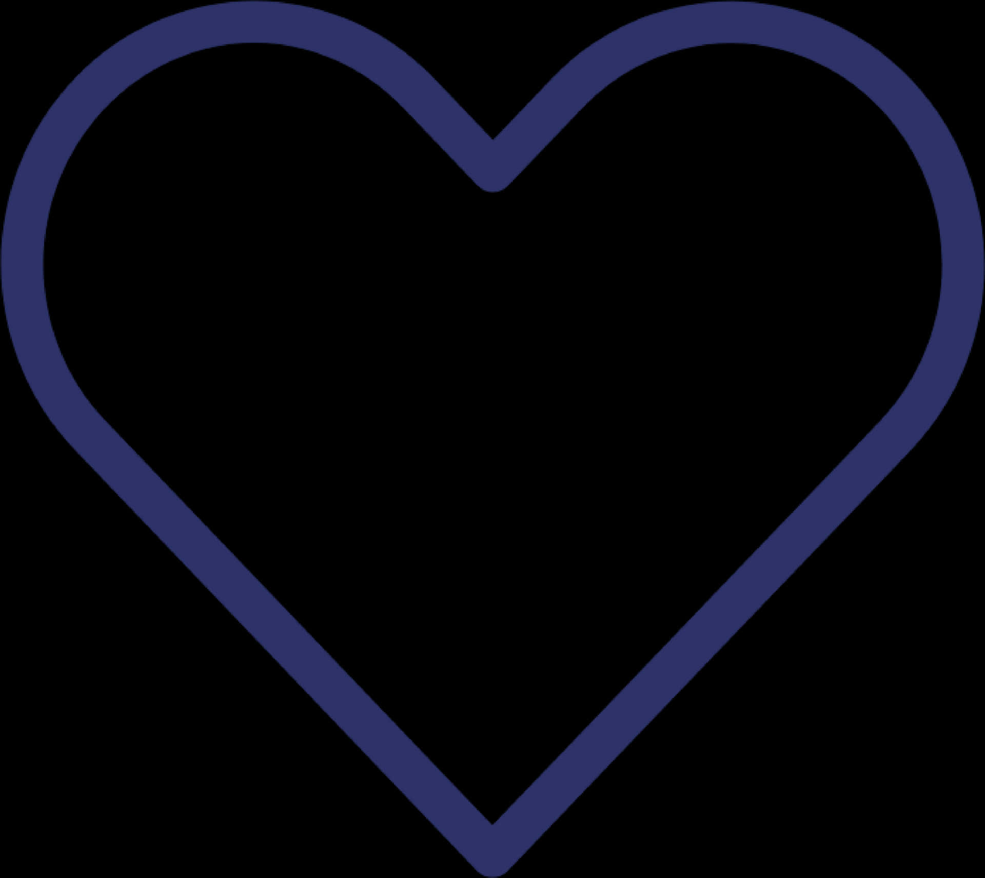 Blue Heart Outline Graphic PNG