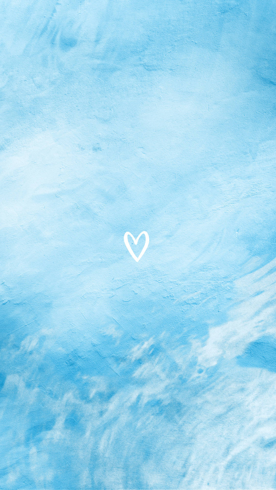 Blue Heart Outline On Cloud Wallpaper