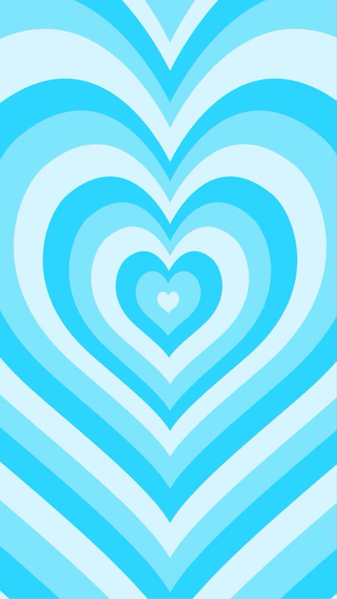 Blue Heart Pattern Background Wallpaper