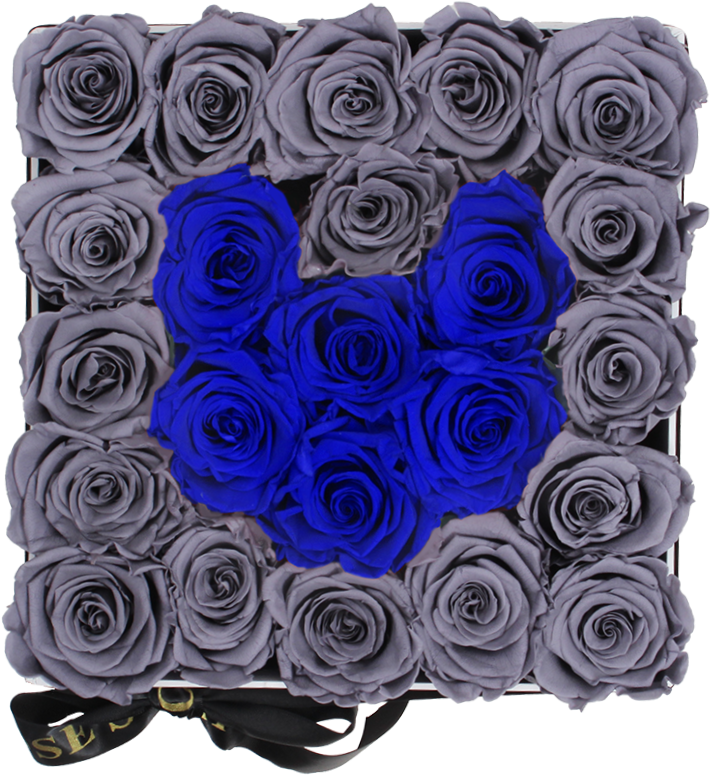 Blue Heart Roses Arrangement PNG