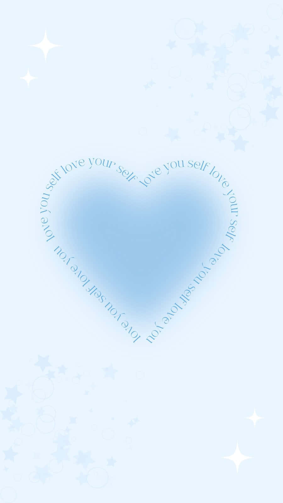 Blue Heart Self Love Aesthetic Wallpaper