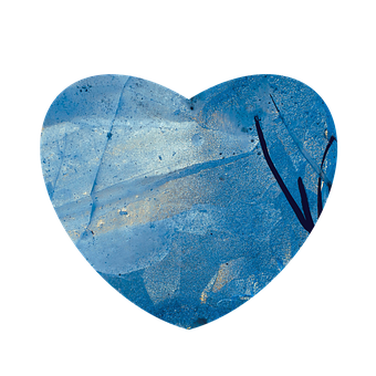 Blue Heart Shaped Gemstone PNG