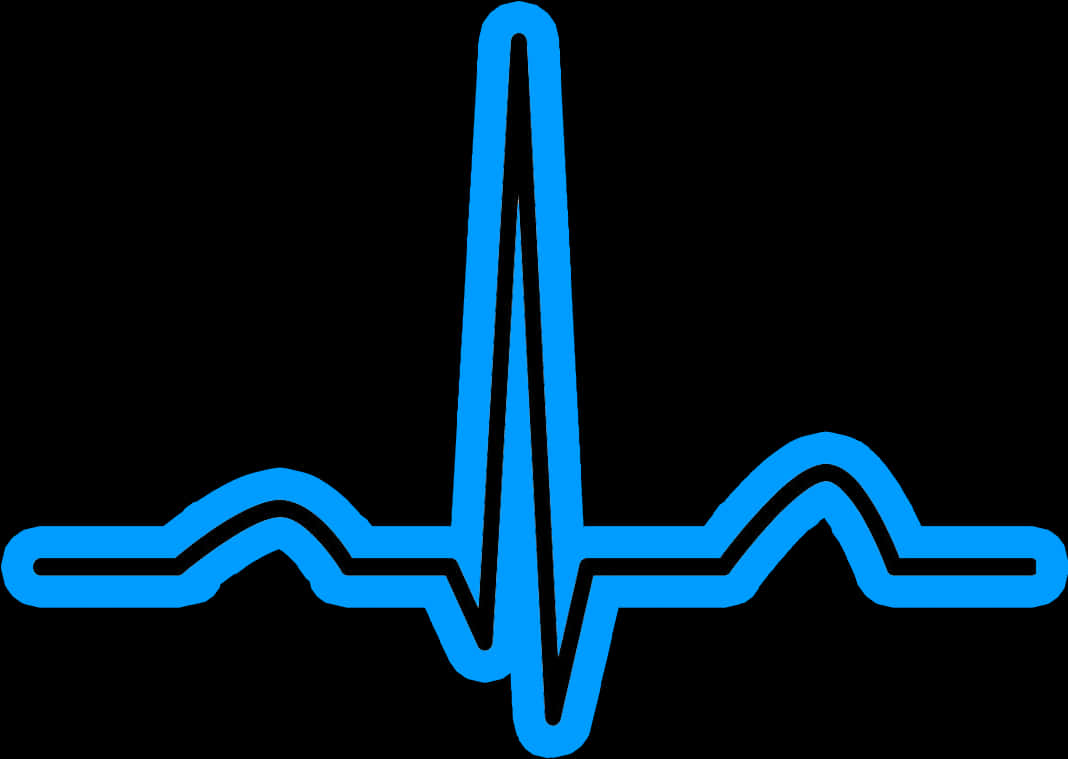 Blue Heartbeat Line Graphic PNG
