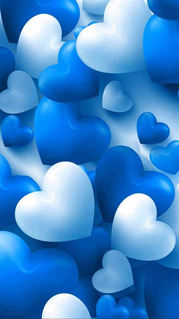 Blue Hearts 3d Wallpaper