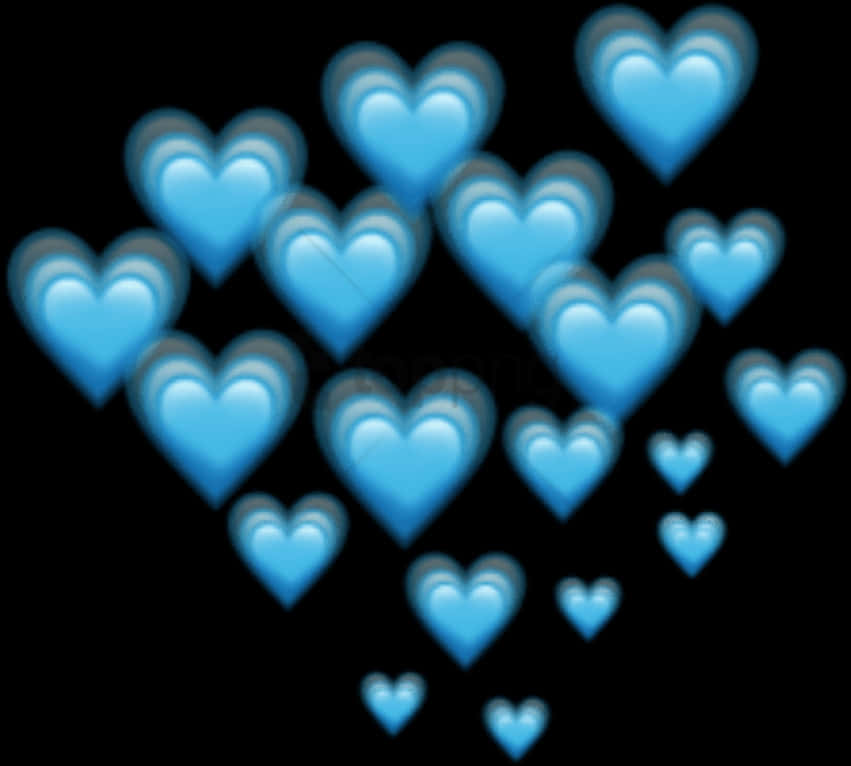 Blue Hearts Abstract PNG