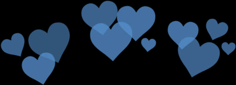 Blue Hearts Gradient Background PNG
