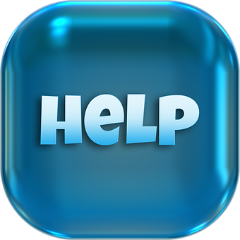 Blue Help Button Icon PNG