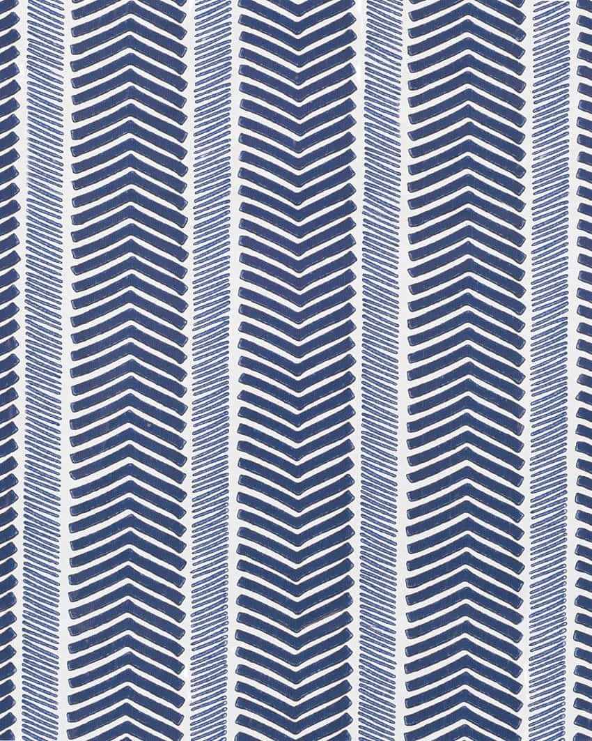 Blue Herringbone Pattern Textile Wallpaper