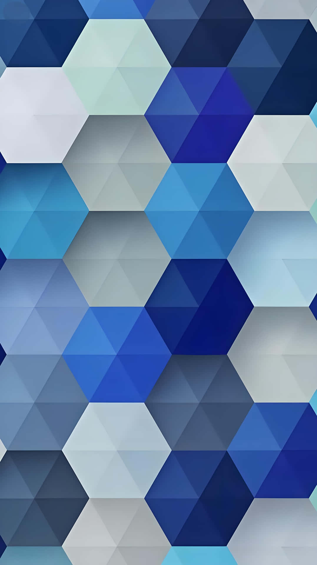 Blue Hexagon Geometric Wallpaper Wallpaper